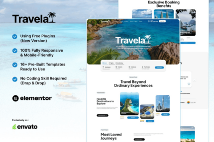 Travela – Travel & Trip Business Elementor Template