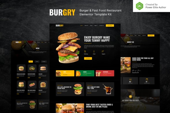 cover-15 Burgry – Burger & Fast Food Restaurant Elementor Template Kit - Image 1