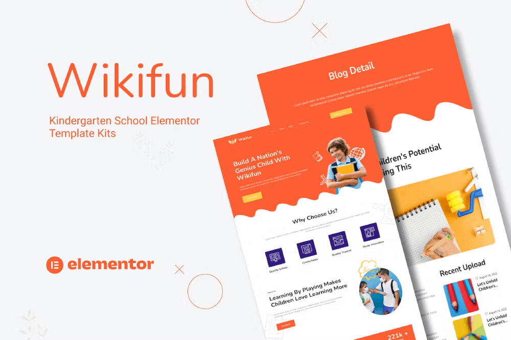 CoverFigma Wikifun – Kindergarten School Elementor Template Kit - Image 1