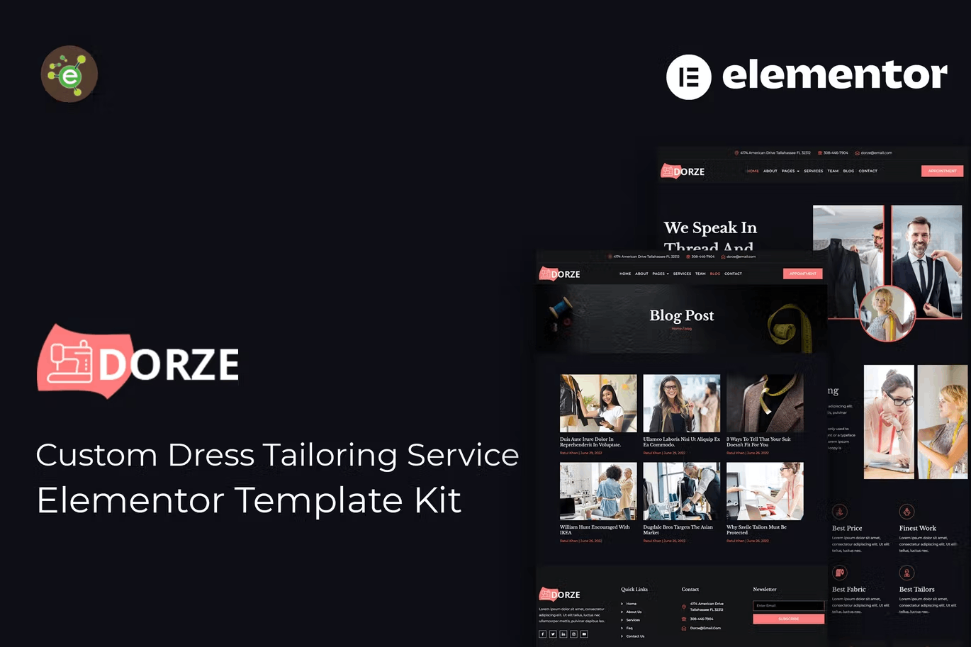 DorzeKit-Cover-Image-1 Dorze – Custom Dress Tailoring Service Elementor Pro Template Kit - Image 1