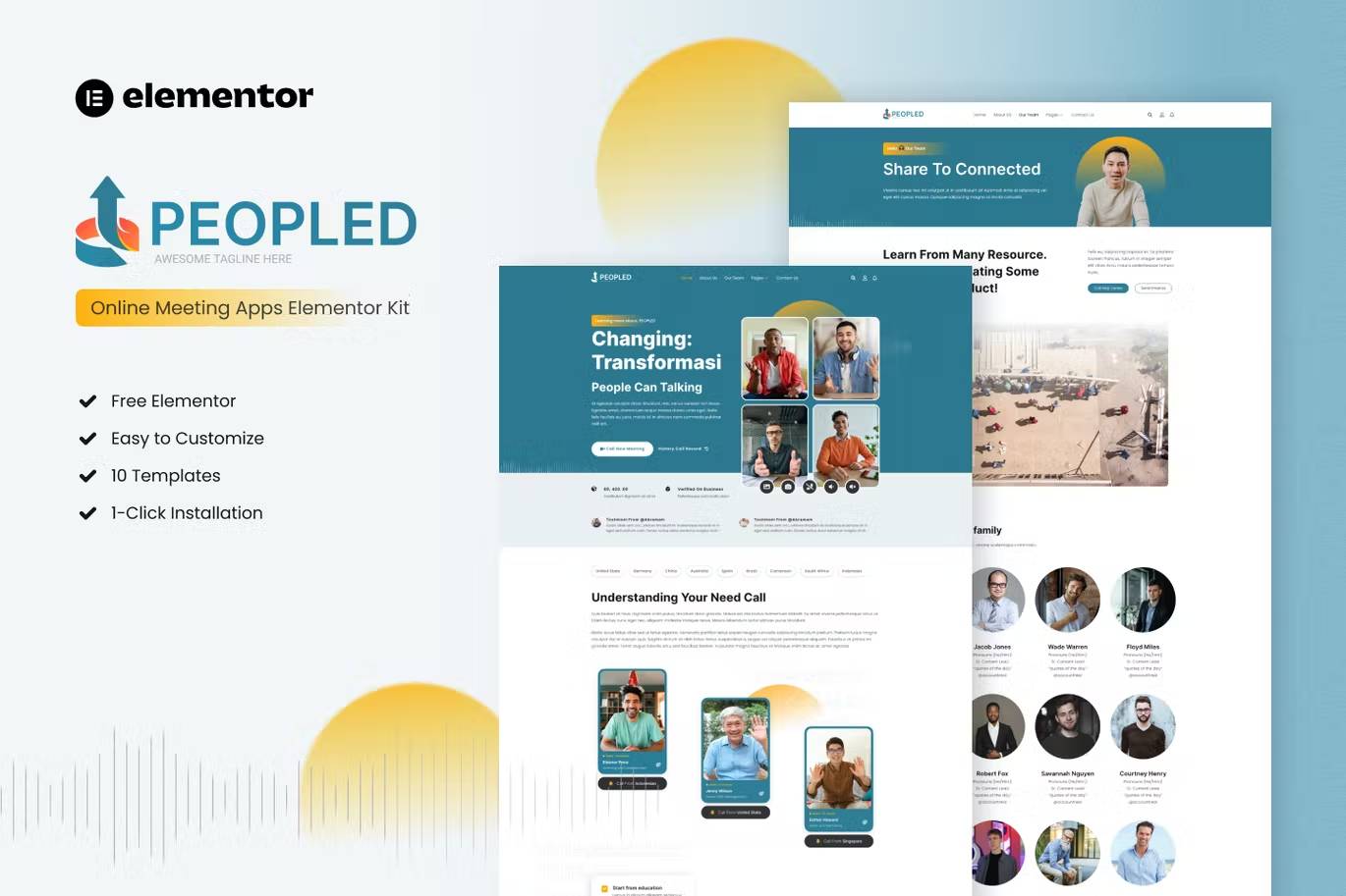 ElementorCoverPeopled-1 Peopled – Online Meeting App Elementor Template Kit - Image 1
