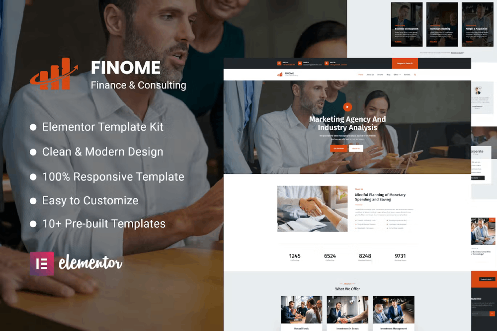 Finome_Cover Finome – Finance & Business Elementor Template Kit - Image 1