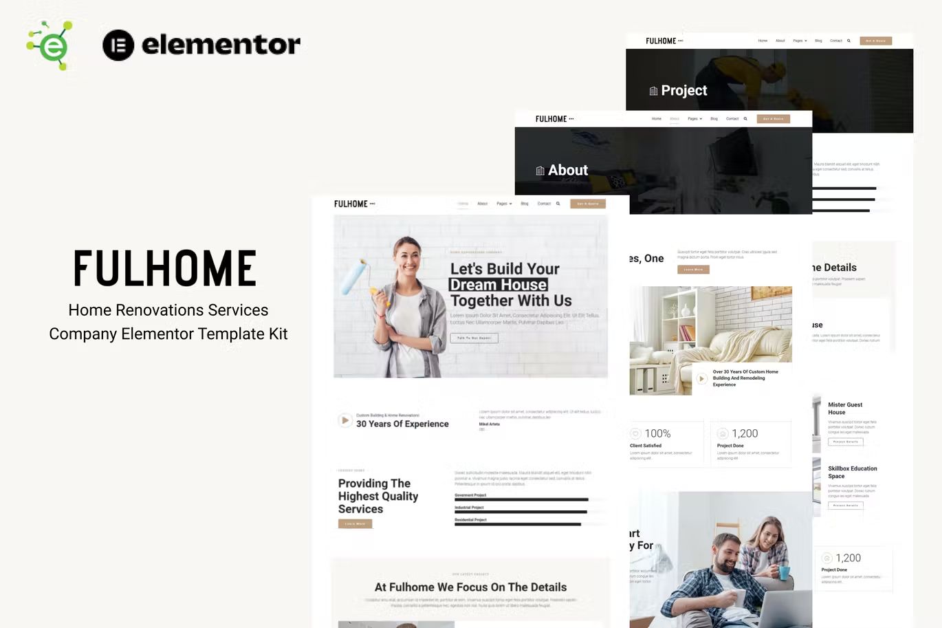 Fulhome-Cover-Image-1 Fulhome – Home Renovations & Repair Company Elementor Pro Template Kit - Image 1