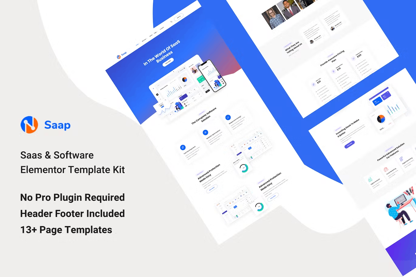 SaapCover-1 Saap – Saas & Software Elementor Template Kit - Image 1