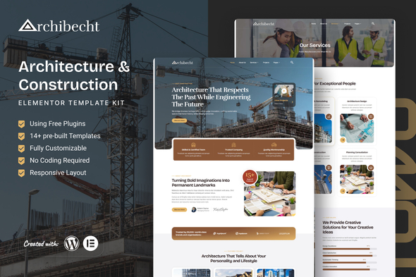 Archibecht - Architecture & Construction Elemento Archibecht - Architecture & Construction Elementor Template Kit - Image 1