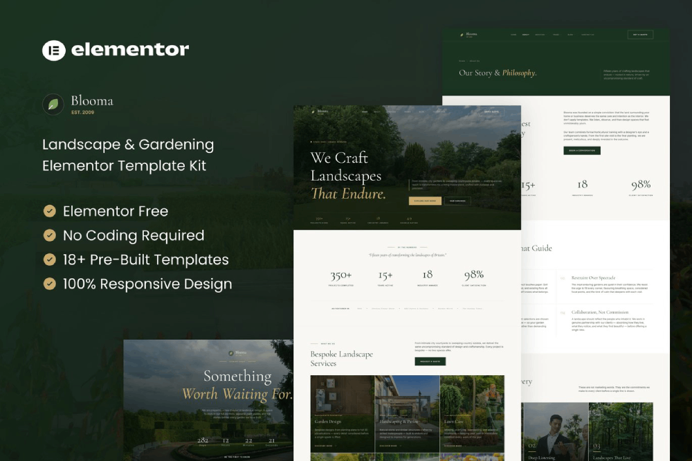 Blooma – Landscape & Gardening Elementor Template Kit Blooma – Landscape & Gardening Elementor Template Kit - Image 1