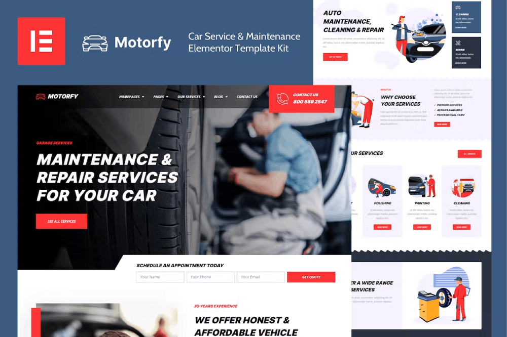 cover-motorfy-template-kit Motorfy – Car Service & Maintenance Elementor Pro Template Kit - Image 1
