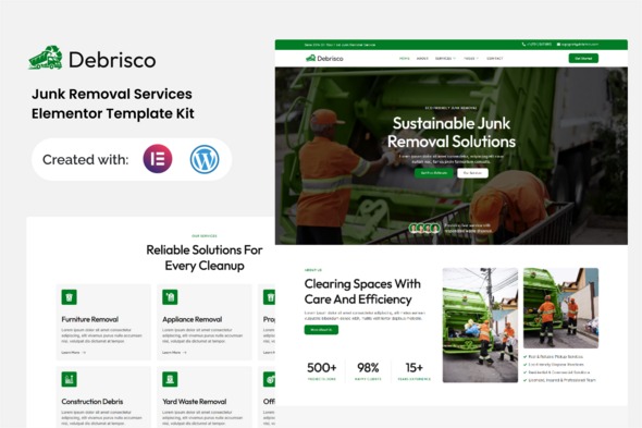 Debrisco - Junk Removal Services Elementor Templa Debrisco - Junk Removal Services Elementor Template Kit - Image 1