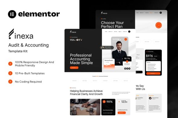 Finexa - Audit & Accounting Elementor Template Ki Finexa - Audit & Accounting Elementor Template Kit - Image 1