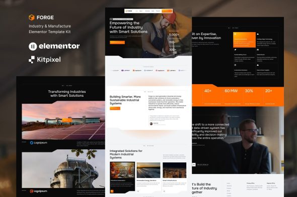 Forge - Industry & Manufacturing Elementor Templa Forge - Industry & Manufacturing Elementor Template Kit - Image 1