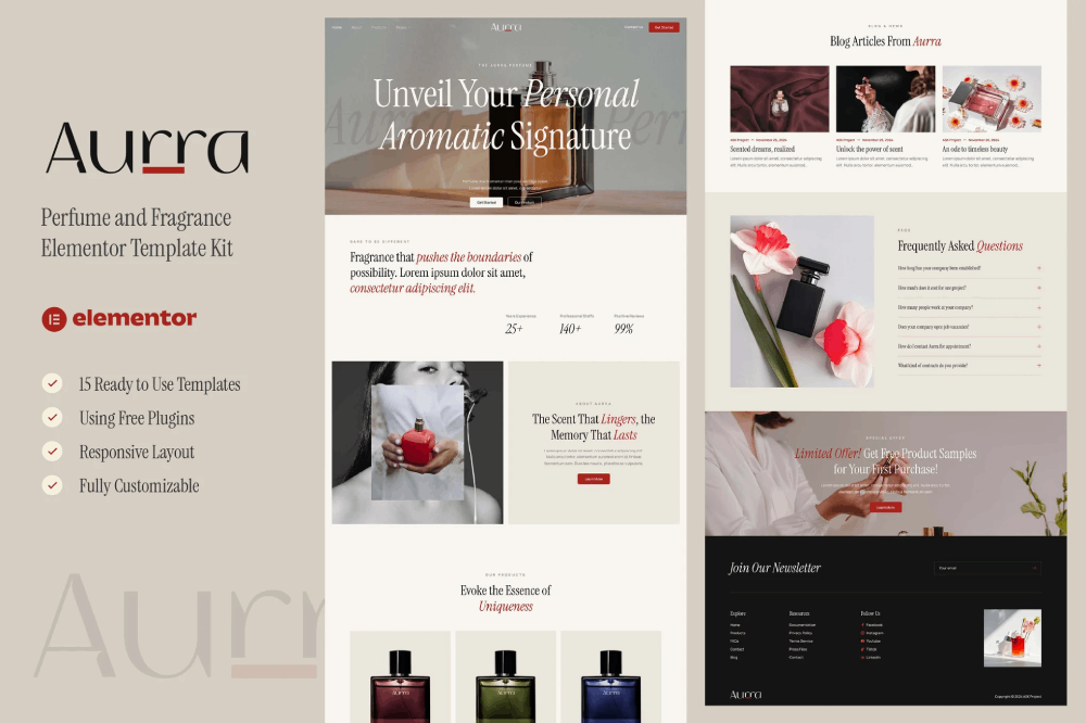 guywp-aurra-perfume-and-fragrance-elementor-te Aurra – Perfume and Fragrance Elementor Template Kit - Image 1