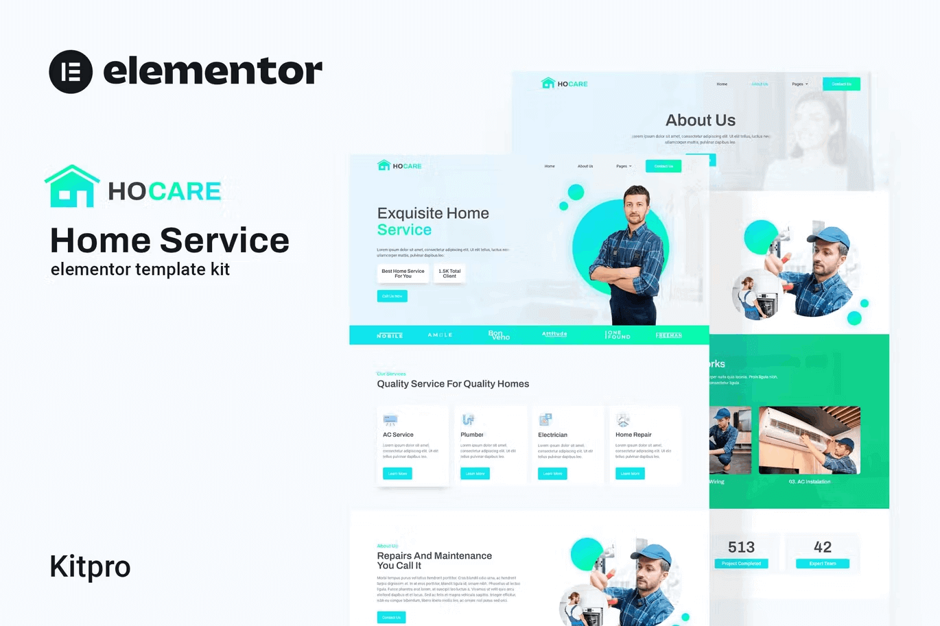 hocare-cover-1 Hocare – Home Service Elementor Template Kit - Image 1