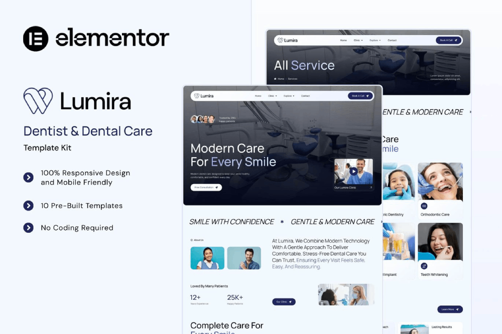 img_lumira-dentist-dental-care-elementor-template-kit Lumira – Dentist & Dental Care Elementor Template Kit - Image 1