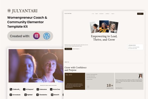 Julyantari - Womenpreneur Coach & Community Eleme Julyantari - Womenpreneur Coach & Community Elementor Template Kit - Image 1