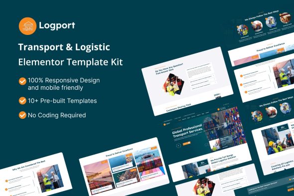 Logport - Transport & Logistics Elementor Templat Logport - Transport & Logistics Elementor Template Kit - Image 1