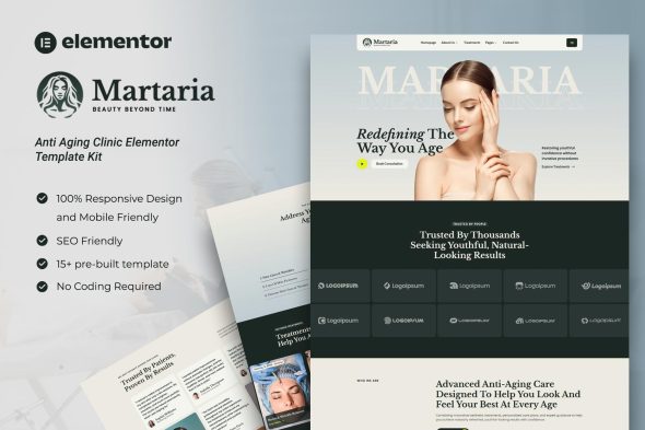 Martaria - Anti Aging Clinic Elementor Template K Martaria - Anti Aging Clinic Elementor Template Kit - Image 1