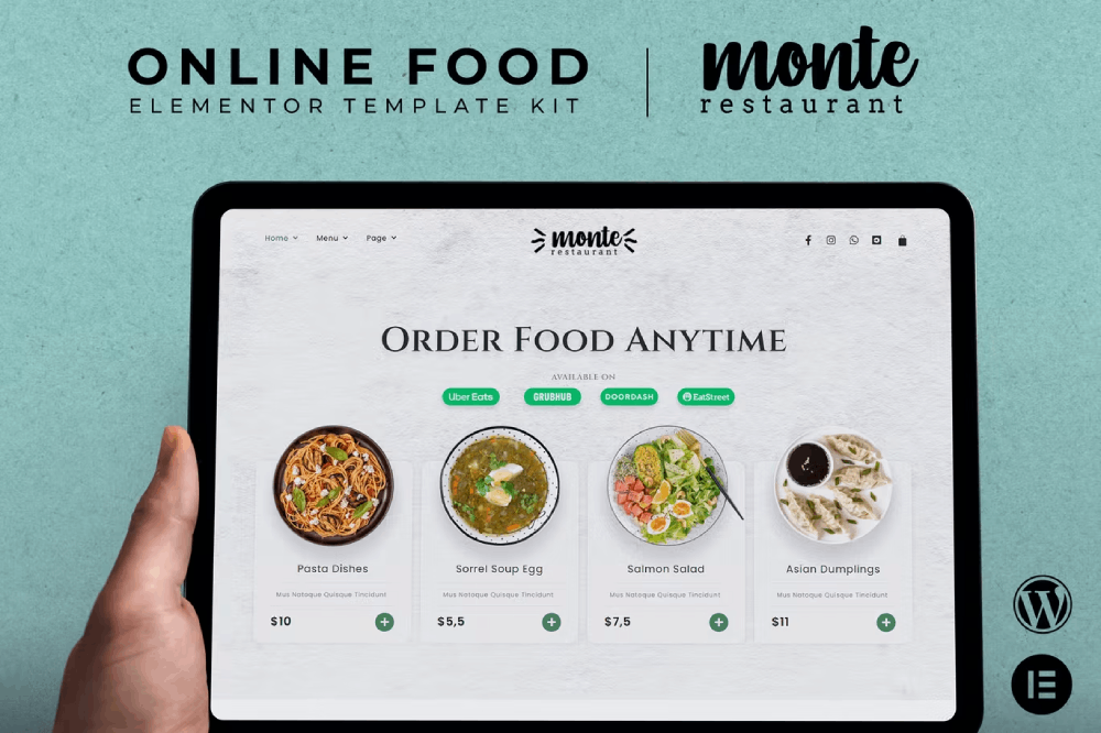 monte-cover-1 Monte – Online Food Elementor Template Kit - Image 1