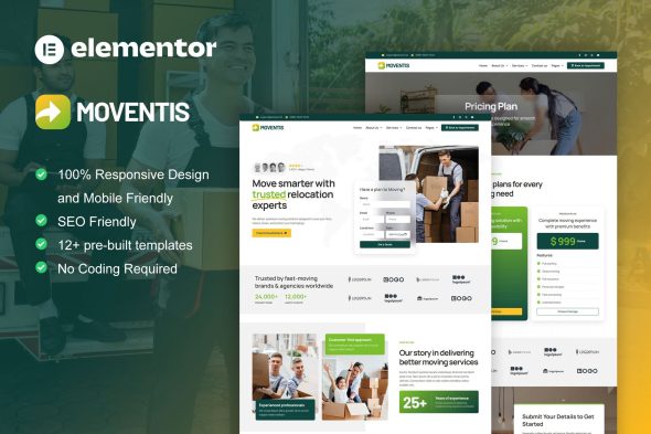 Moventis - Moving Company & Relocation Service El Moventis - Moving Company & Relocation Service Elementor Pro Template Kit - Image 1