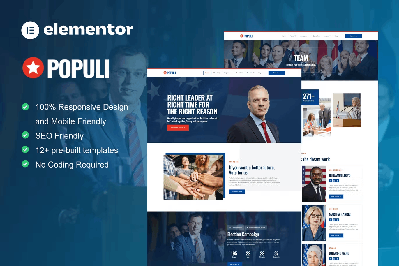 populipreview-1 Populi – Politician Elementor Template Kit - Image 1