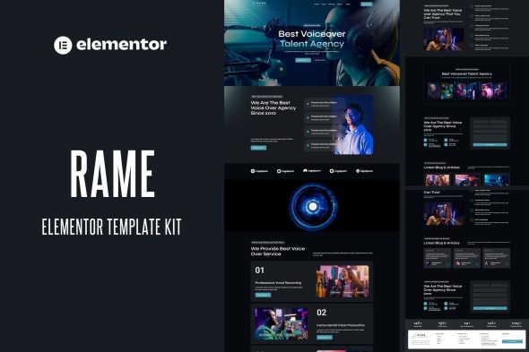 Rame - Voice Over Services Elementor Pro Template Rame - Voice Over Services Elementor Pro Template Kit - Image 1