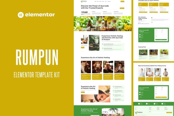 Rumpun - Ayurveda Treatment Elementor Pro Templat Rumpun - Ayurveda Treatment Elementor Pro Template Kit - Image 1