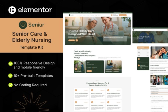 Seniur - Senior Care & Elderly Nursing Elementor Seniur - Senior Care & Elderly Nursing Elementor Template Kit - Image 1