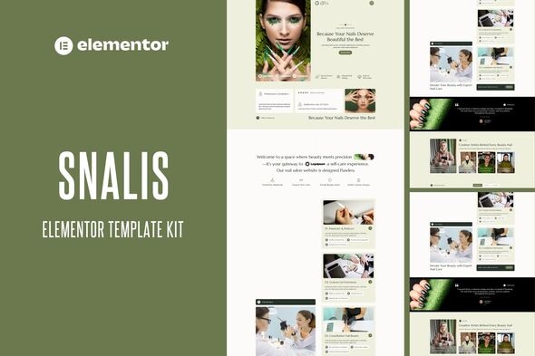 Snalis - Nail Salon & Beauty Care Elementor Templ Snalis - Nail Salon & Beauty Care Elementor Template Kit - Image 1