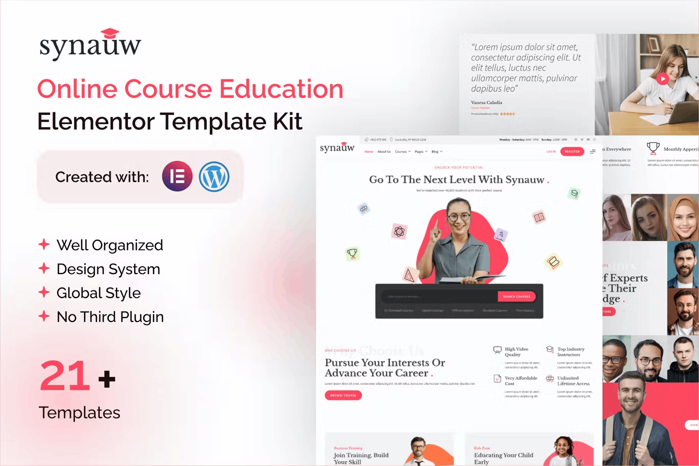 synauw-CoverImage-1 Synauw Online Course Education Elementor Template Kit - Image 1