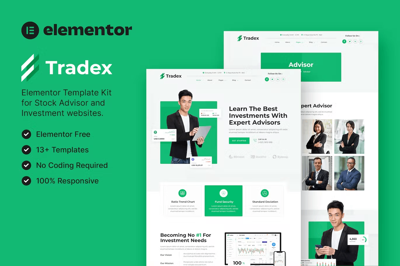 tradex-cover-1 Tradex – Stock Advisor & Investment Elementor Template Kit - Image 1