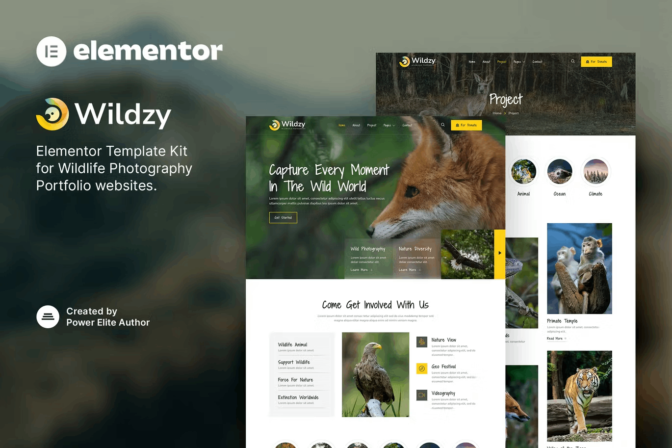 wildzy-cover-1 Wildzy – Wildlife Photography Elementor Template Kit - Image 1