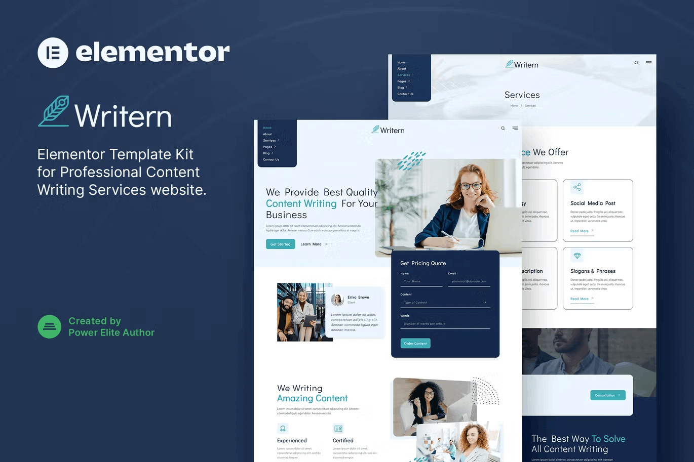 writern-cover-1 Writern – Content Writing Services Elementor Template Kit - Image 1