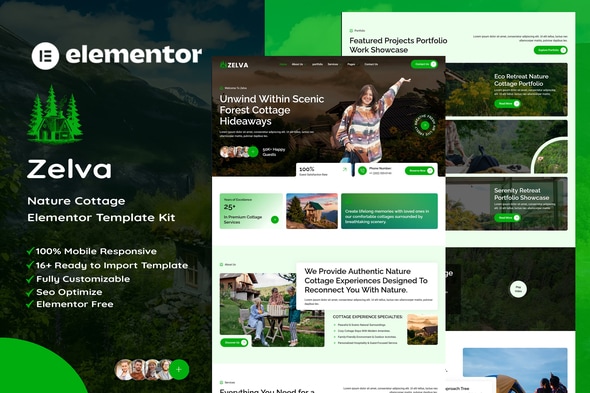 Zelva - Nature Cottage Elementor Template Kit Zelva - Nature Cottage Elementor Template Kit - Image 1